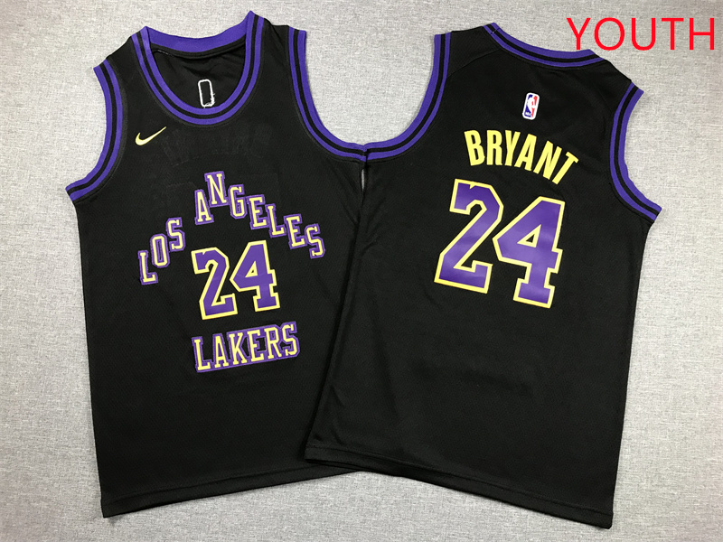 Youth Los Angeles Lakers #24 Bryant Black Nike 2025 NBA Jersey style 1